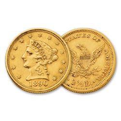 1890 $ 2.5 Gold Liberty Quarter Eagle