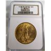 Image 1 : 1908 NM MS 63 NGC $ 20 Gold Saint