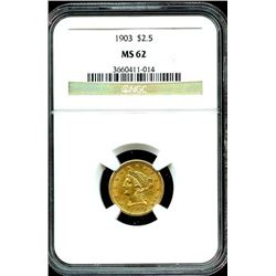 1903 MS 62 $ 2.5 Gold Liberty NGC