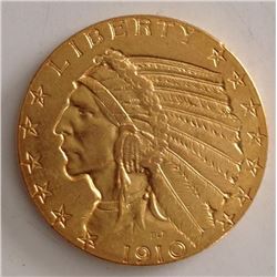 1910 $ 5 Gold Indian Half Eagle