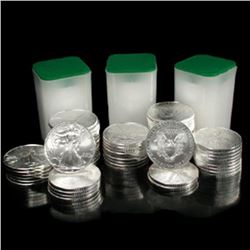 (60) US Silver Eagles in Mint Tubes- Random Dates