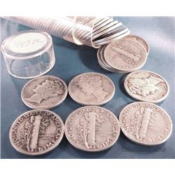 (50) Mercury Dimes -90% Silver in Roll