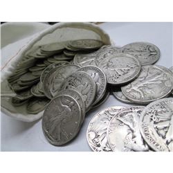 Canvas Bank Bag of (100) Walking Liberty 90%