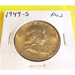 1949 S AU Grade Fanklin Half Dollar