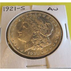1921 S AU Grade Morgan Silver Dollar