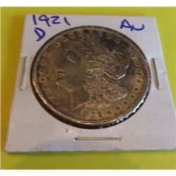 1921 D AU Grade Morgan Dollar