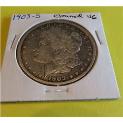 1903 S Cleaned Morgan Silver Dollar