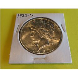 1923 S Bu Grade Peace Silver Dollar
