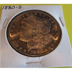 1880 s BU Morgan Dollar Toned
