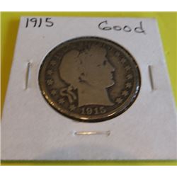 1915 Good Grade Barber Half Dollar