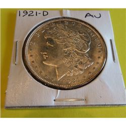 1921 D AU Grade Morgan Dollar