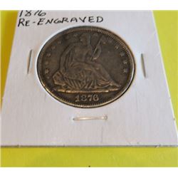 1876 Setaed Liberty Half Dollar - Details