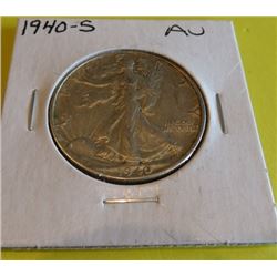 1940 S AU Grade Walking Liberty Half Dollar