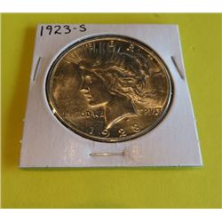 1923 S BU Grade Peace Silver Dollar