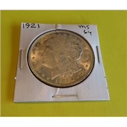 1921 MS 64 Morgan Silver Dollar
