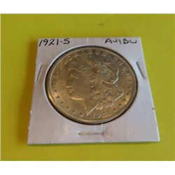 1921 S AU Grade Morgan Silver Dollar