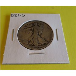 1921 S Better Date Walking Liberty Half Dollar