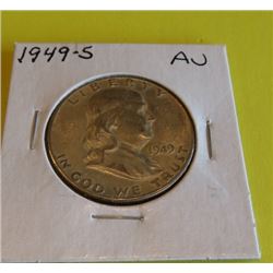 1949 S AU Grade Franklin Half Dollar