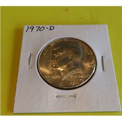 1970 D BU Grade Kennedy Half Dollar-40%
