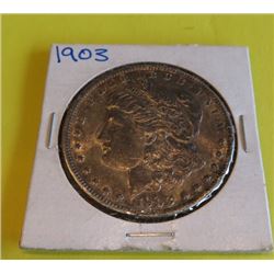 1903 P AU Grade Better Date Morgan Silver Dollar