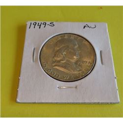 1949 S AU Grade Franklin Half Dollar