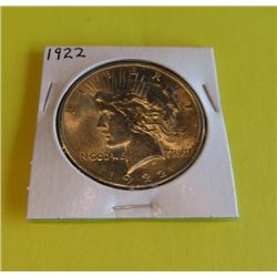1922 AU / BU peace Silver Dollar