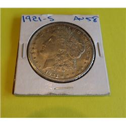 1921 S Au Grade Morgan Silver Dollar