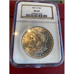 1881 O Better Date MS 64 NGC Morgan Dollar