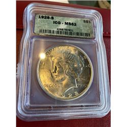 1928 S MS 62 ICG Peace Silver Dollar Better Date