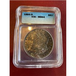 1884 O MS 64 ICG Toned Morgan Dollar
