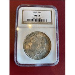 1889 MS 62 NGC Morgan Dollar