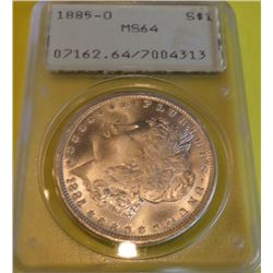 1885 o MS 64 PCGS OLD Holder Morgan Dollar