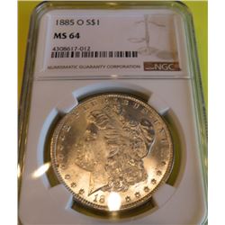 1885 o MS 64 NGC Morgan Silver Dollar