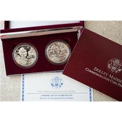 1999 Dolley Madison 2 Coin Commemorative