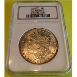 1887 MS 64 NGC Morgan Silver Dollar