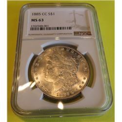 1885 Carson City MS 63 NGC Morgan Dollar