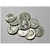 Image 1 : 10 pc. Lot of 90% Silver Washington Quarters