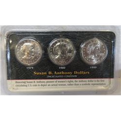 Lot of (3) SBA $1 Coins in Littleton Holder