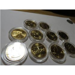 10 pcs. 2007 State Quarter Set Gold Clad 24k