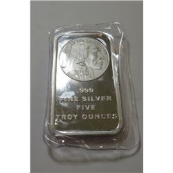 5 oz. Buffalo Design Silver Bar - .999 Pure