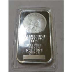 1 oz Silver Sunshine Bar - .99 Pure