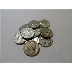 10 pcs Washington Quarters-90% Silver