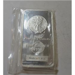 5 oz. Walking Liberty Design Silver Bar