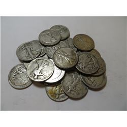 20 pcs. Walking Liberty Half Dollars