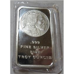 5 oz Buffalo Design Silver Bar - .999 Pure