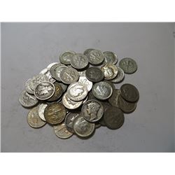 50 pcs. Mercury / Roosevelt 90% Silver Dimes
