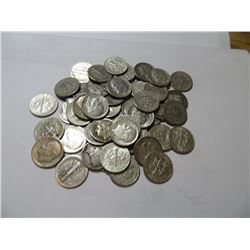 50 pcs. Mercury / Rossevelt Dimes 90% Silver