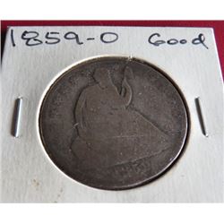 1859 O Good Grade Seated Half Dollar