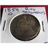 Image 1 : 1859 O FIne Grade Seated Liberty Half Dollar