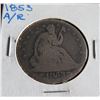 Image 1 : 1853 W/ Arrows Rays Seated Liberty Half Good